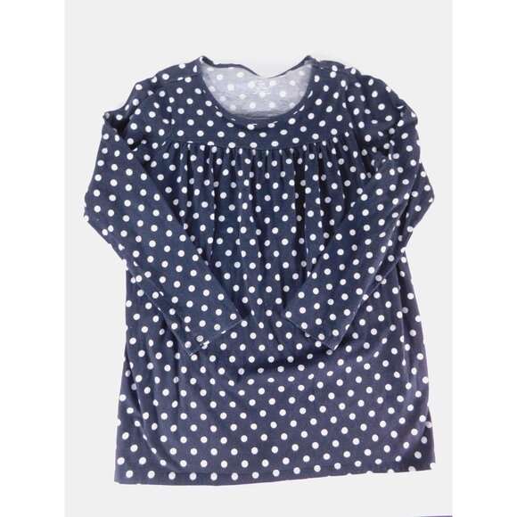 Lands' End Other - Lands' End Shirt Kids Medium 10-12 Blue Polka Dot Long Sleeve Tunic Top